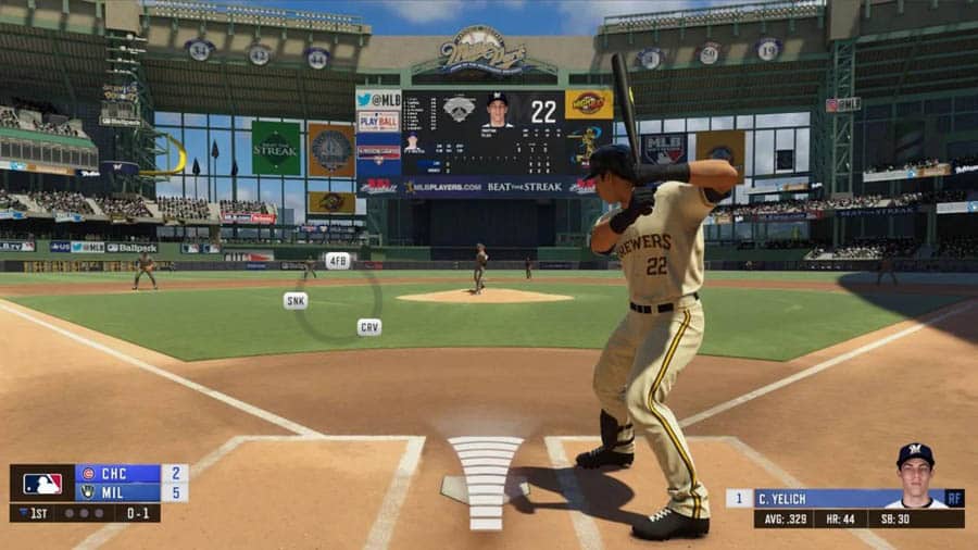 A picture of RBI baseball 20, one of the best baseball games for ps4.