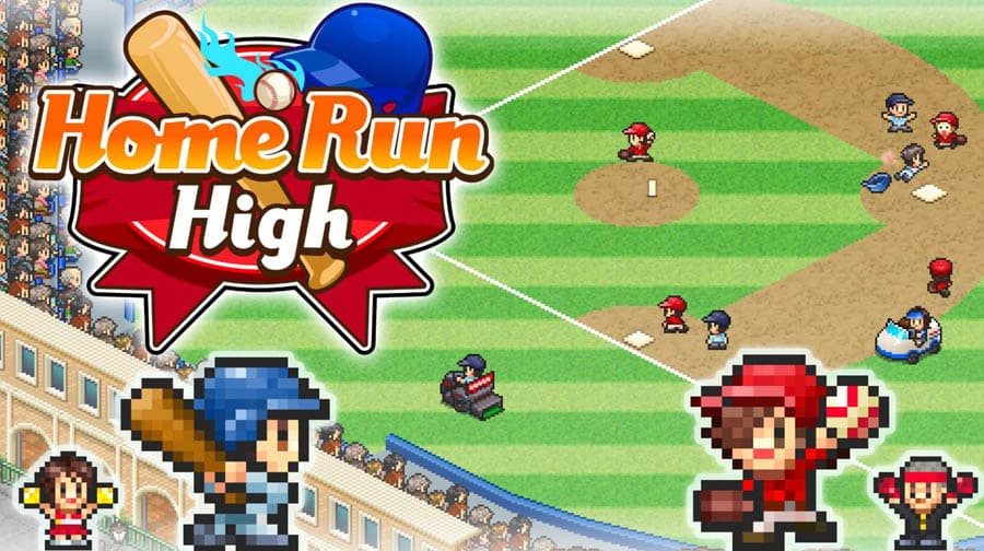 A wallpaper of Home Run High, one of the best baseball games for switch.