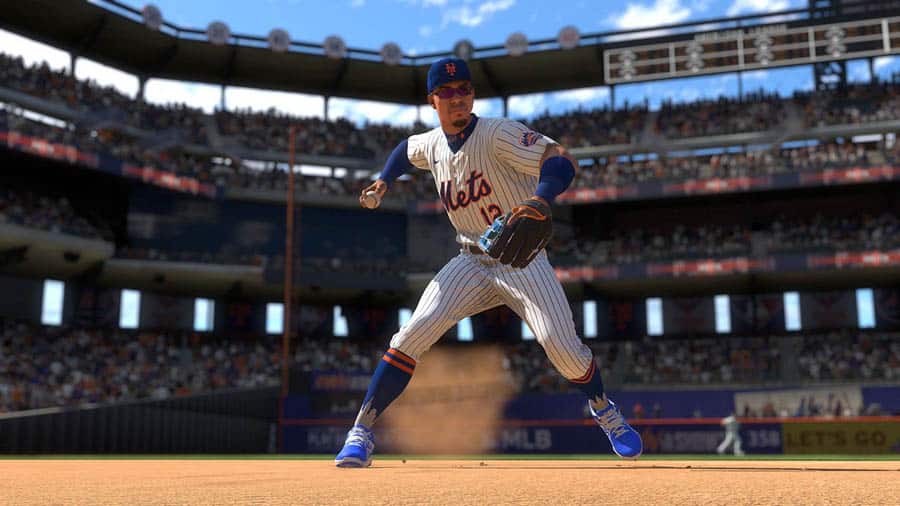 A wallpaper of MLB The Show 23, one of the best baseball games for xbox.