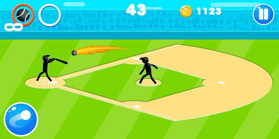 A picture of Stickman Baseball, one of the best baseball games for chromebook.