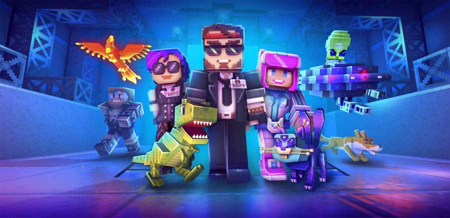 The Official Picture of Pixel Gun 3D with its Characters, One of the best battle royale games for Android.