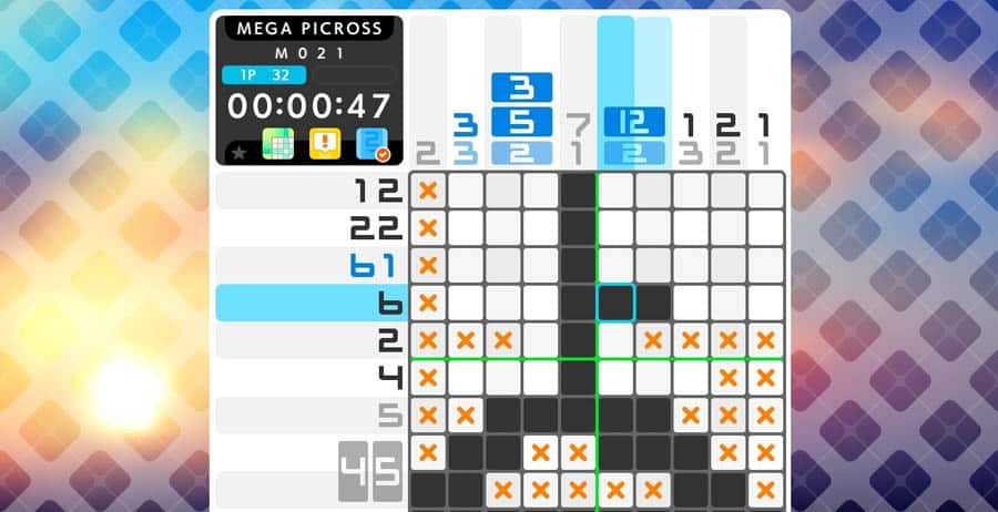 A wallpaper of Picross S4, one of the best brain games for Switch.