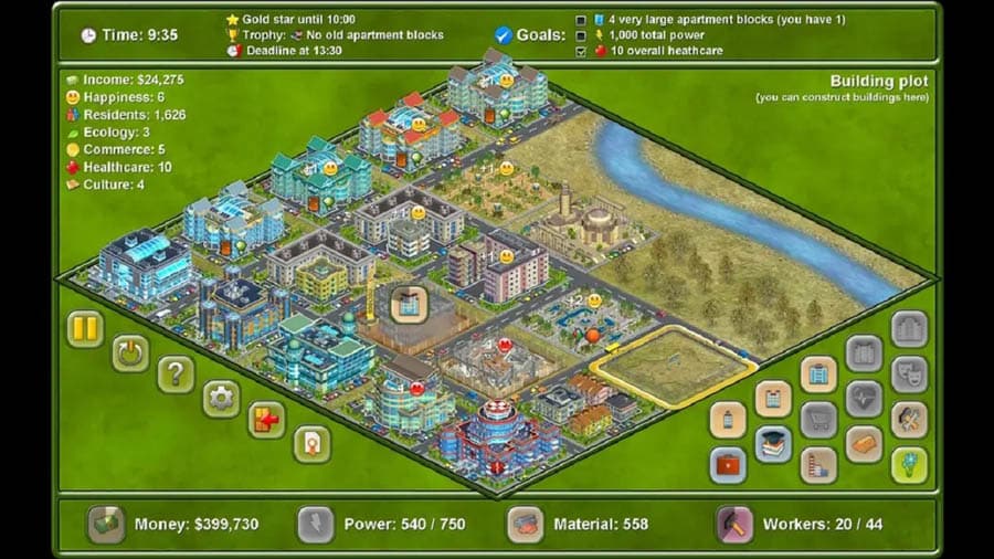 A picture of Megapolis, one of the best building games for Android.