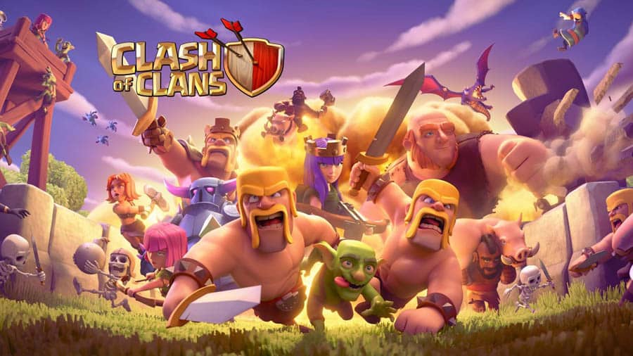 A wallpaper of Clash of Clans, one of the best building games for iOS.