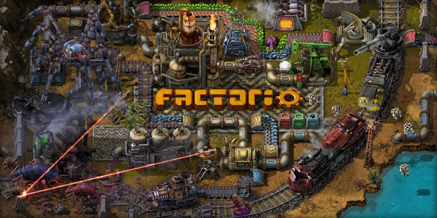 An official wallpaper of Factorio, one of the best building games for Mac.