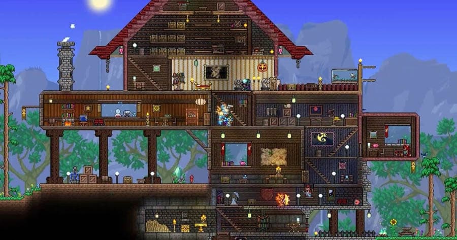 An official photo of Terraria, one of the best building games for Mac.