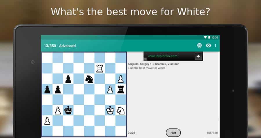 A picture of iChess, one of the best chess games for android.