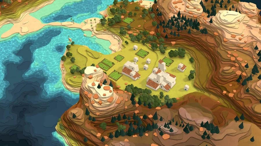 A picture of Godus, one of the best civilization games for iOS.