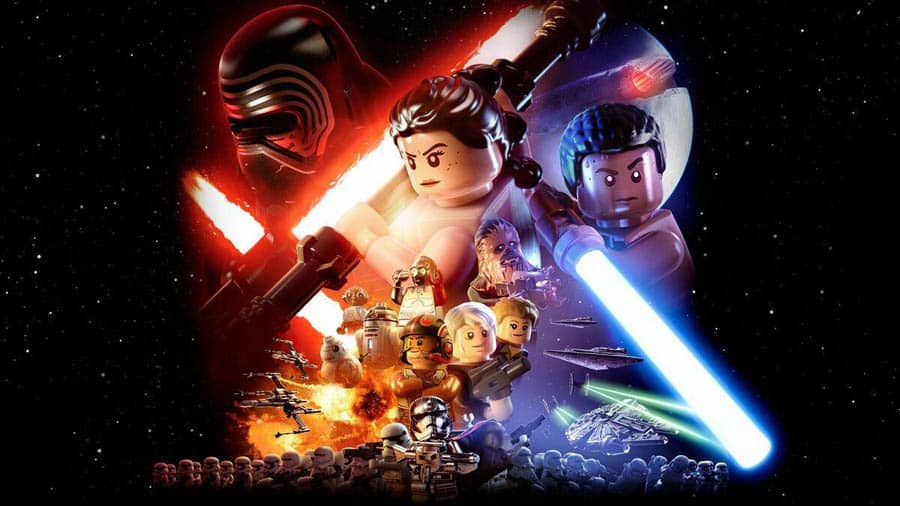 An official wallpaper of LEGO Star Wars: Star wars the force awakens.