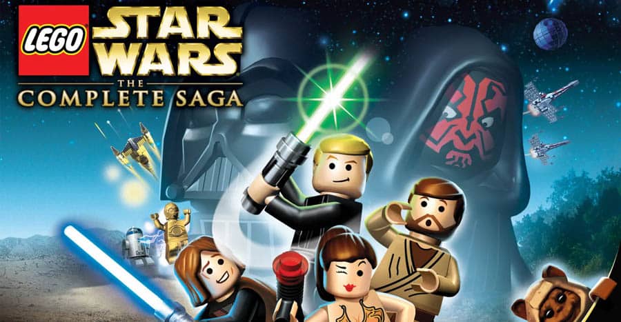 A wallpaper of LEGO Star Wars: The complete Saga.