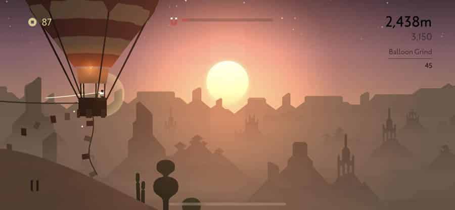 An official photo of Alto’s Odyssey, one of the best light games for android.