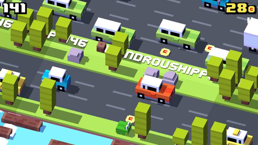 A wallpaper of Crossy Road, one of the best light games for android.