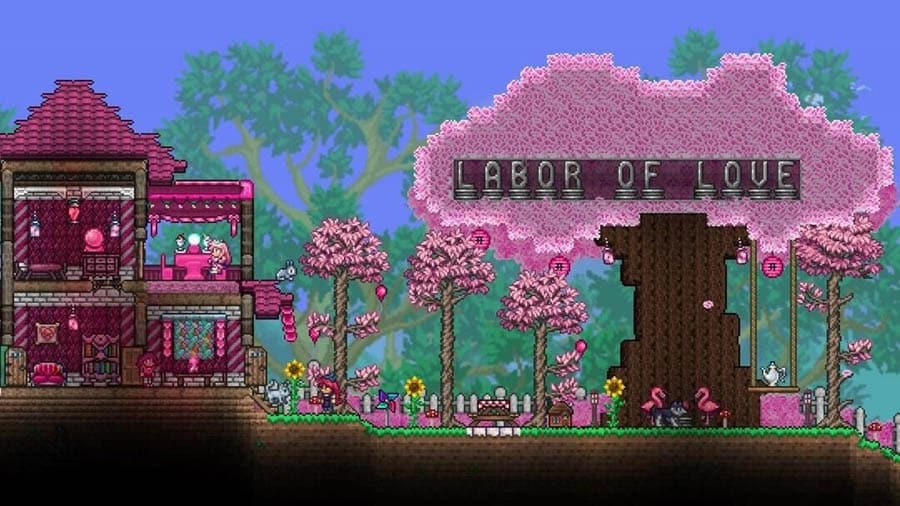 A picture of Terraria, one of the best light games for pc.