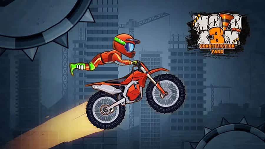 A main picture of Moto X3M, one of the best motorcycle games for chrombook.