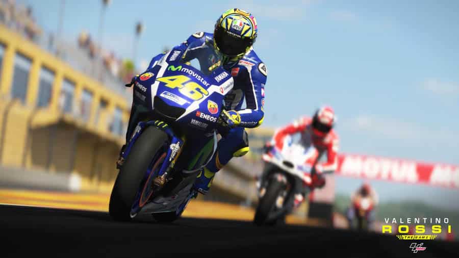 A wallpaper of Valentino Rossi: The Game.