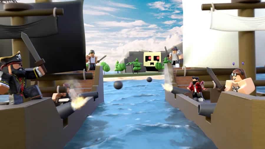 in-game Picture of Pirate Simulator with its characters, One of Best Naval Games for Roblox.