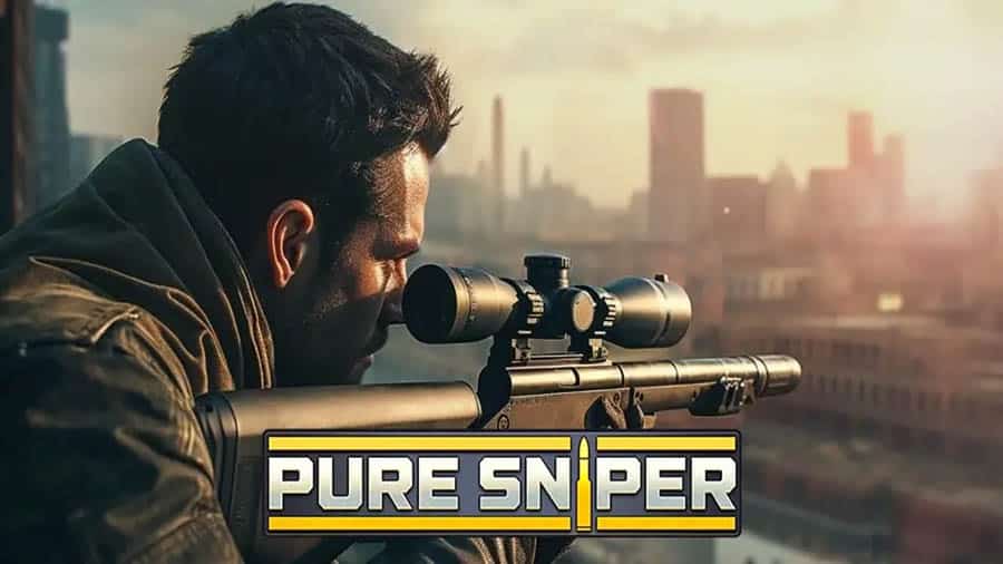 The Official Picture of Pure Sniper with its character, One of best sniper game for ios.