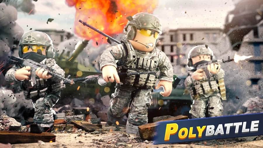 The Official Picture of Polybattle with its characters, One of best sniper game for Roblox.