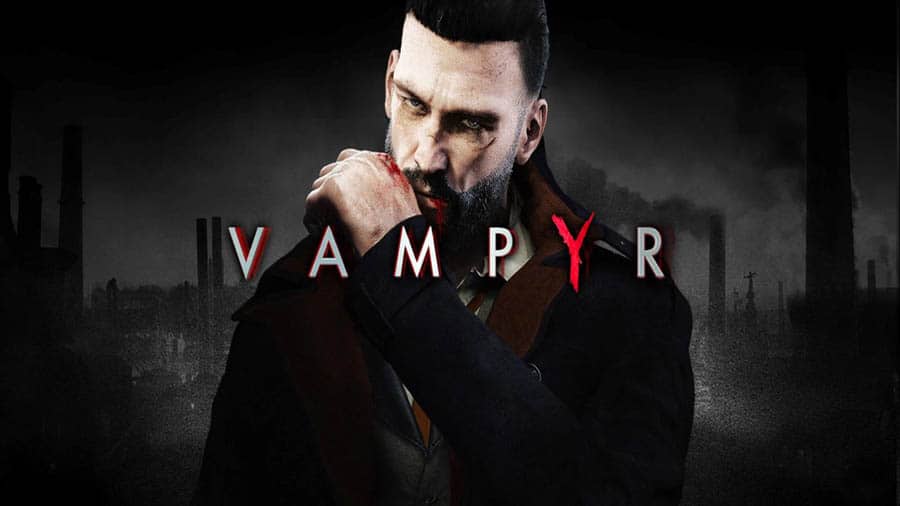 The official cover of Vampyr, one of the best vampire games for PC.