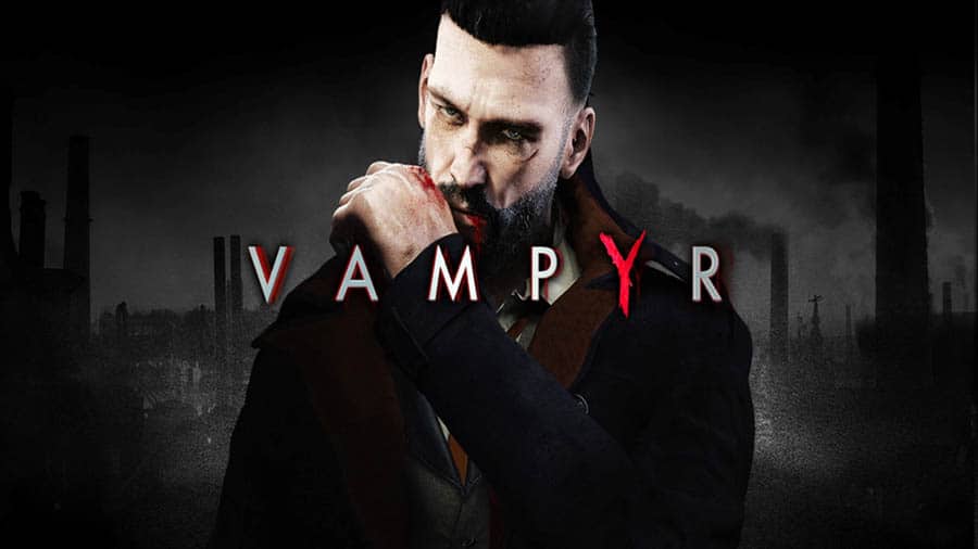 A wallpaper of Vampyr, one of the best vampire games for PS5.