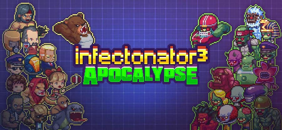 The Official Picture of Infectonator 3: Apocalypse with its characters.