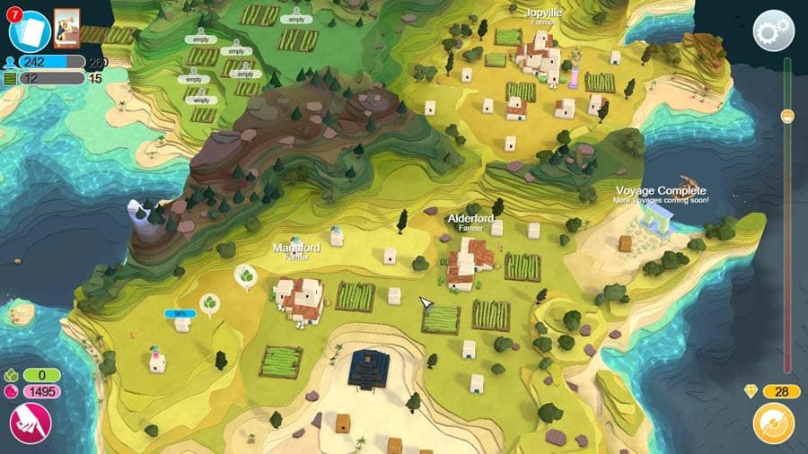 A wallpaper of Godus, one of the best Age of Empires for Chromebooks.