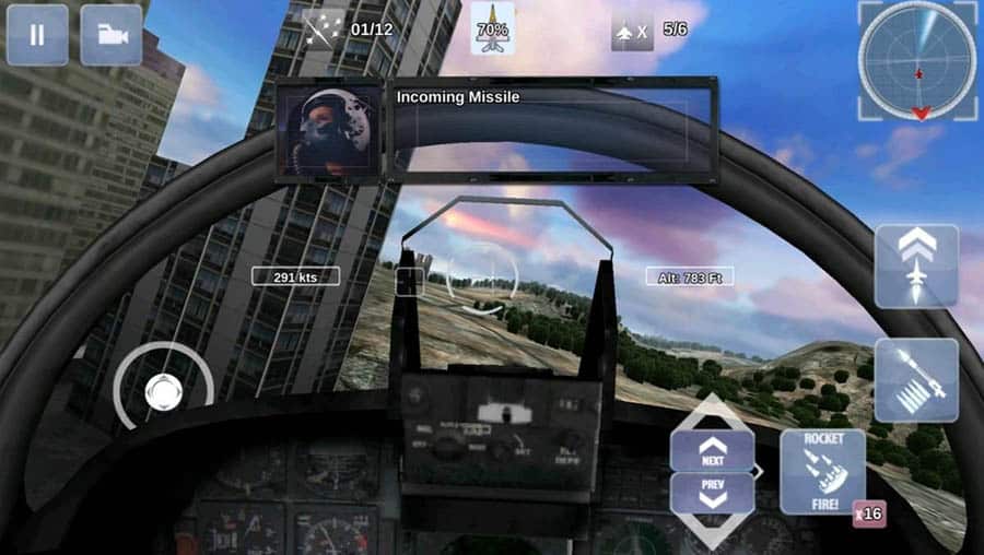 A picture of FoxOne Special Missions, one of the best Air Force games for iOS.