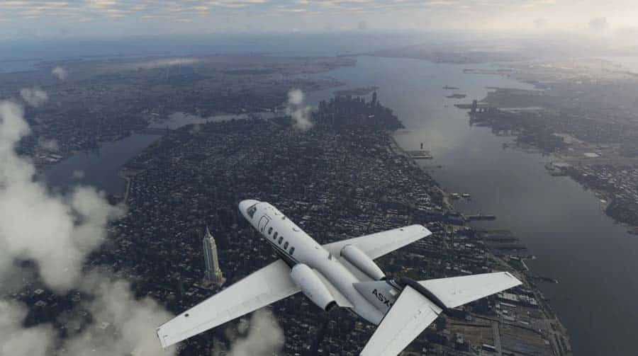 A wallpaper of Microsoft Flight Simulator, one of the best aircraft games for PC.