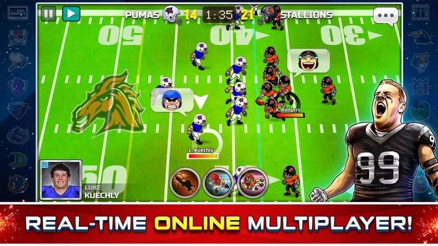 An official picture of Football Heroes Pro Online, one of the best American Football games for Android.