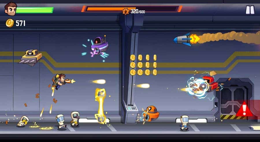 A picture of Jetpack Joyride, one of the best Angry Birds games for Chromebooks.