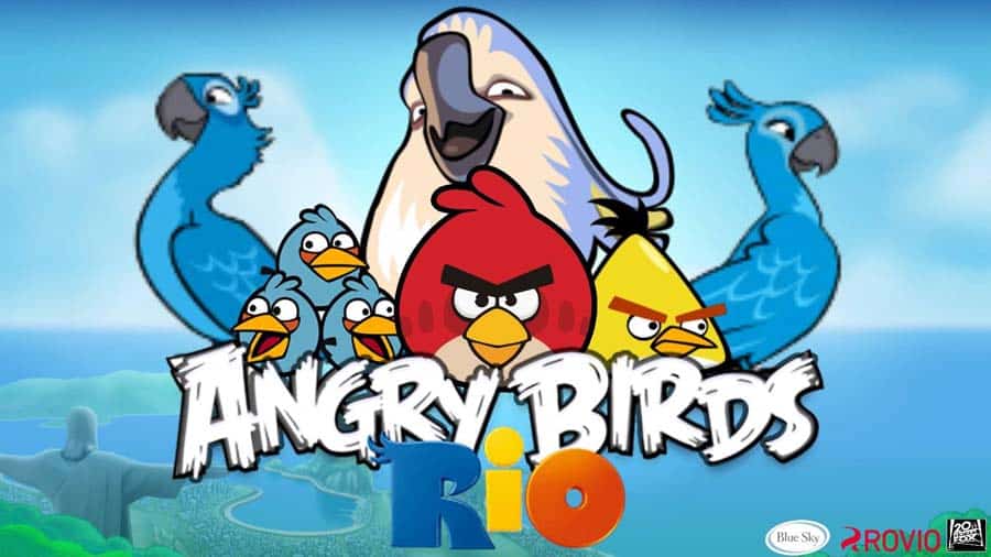 A wallpaper of Angry Birds Rio, one of the best Angry Birds for iOS.