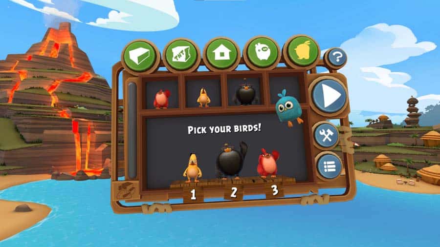 A wallpaper of Angry Birds VR: Isle of Pigs, one of the best Angry Birds games for Steam.