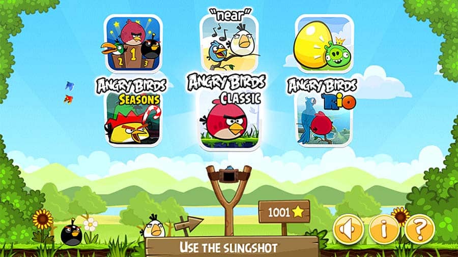 A wallpaper of Angry Birds Trilogy, one of the best Angry Birds games for Xbox.