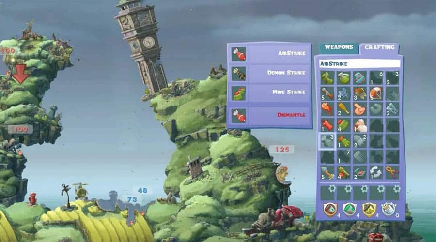 A picture of Worms W.M.D, one of the best artillery games on Mac.