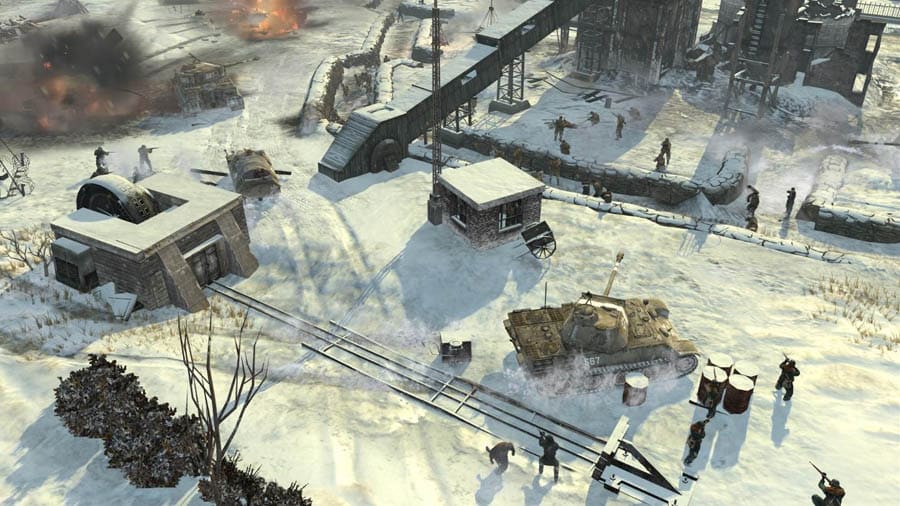 A wallpaper of Company of Heroes 2, one of the best artillery games on Mac.