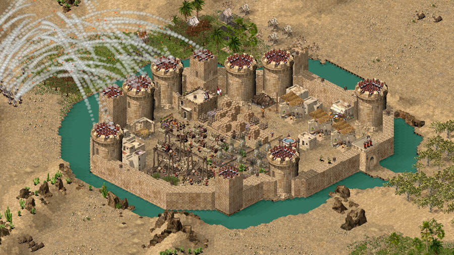 A picture of Stronghold Crusader HD, one of the best artillery games on PC.