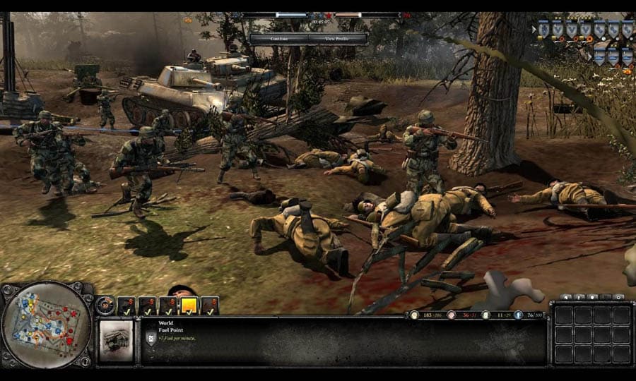 A wallpaper of Company of Heroes 2, one of the best artillery games on PC.