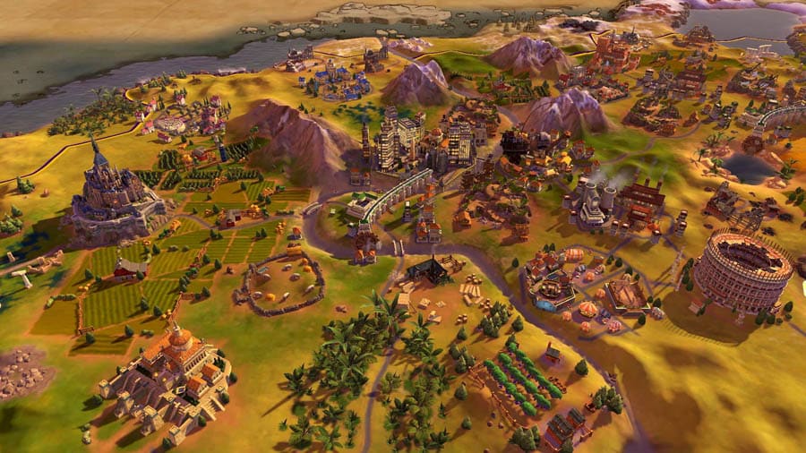 A wallpaper of Civilization VI, one of the best artillery games on Switch.