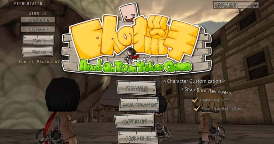 A picture of Attack on Titan: Tribute Game, one of the best Attack on Titan games on Mac.