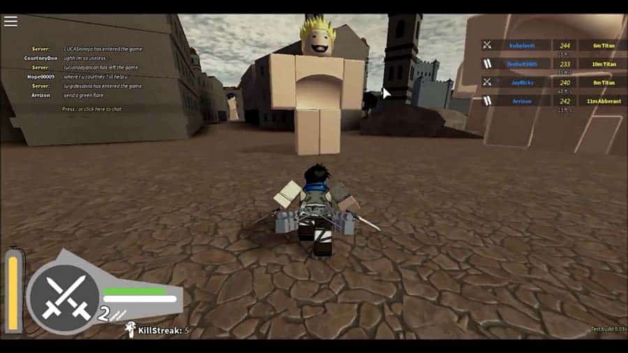 A picture of Attack on Titan: Downfall, one of the best Attack on Titan games for Roblox.