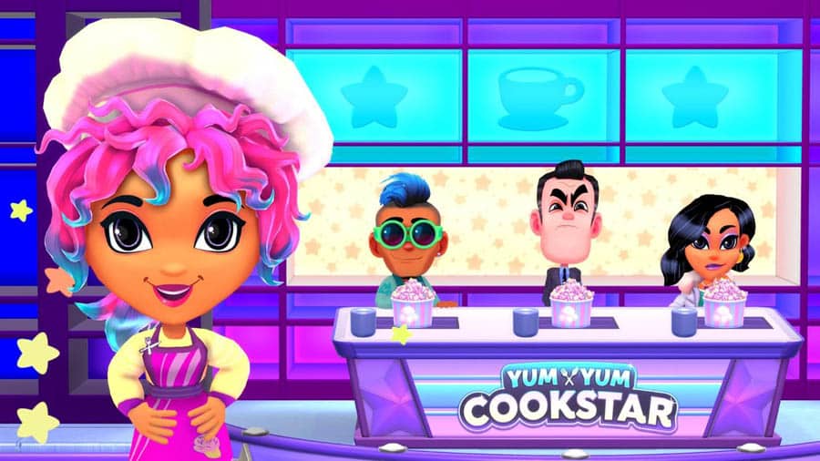 An official wallpaper of Yum Yum Cookstar, one of the best cooking games for Xbox.