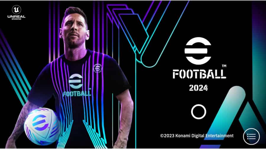 The Official Picture of eFootball 2024's Master League With Great Lionel Messi On The Poster.