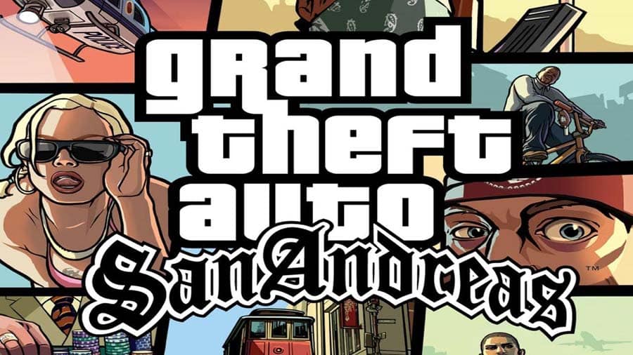 The official cover of Grand Theft Auto: San Andreas, one of the best Grand Theft Auto games for iOS.