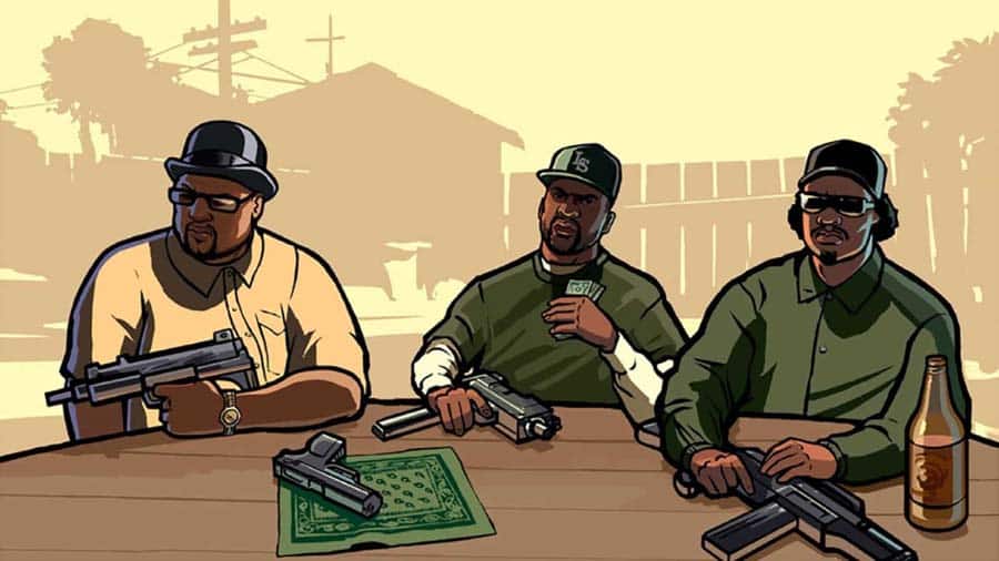 A wallpaper of Grand Theft Auto: San Andreas.