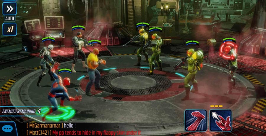 A picture of Marvel Strike Force, one of the best Iron Man games for Chromebook.