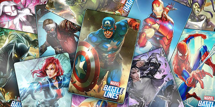 A wallpaper of Marvel Battle Lines, one of the best Marvel games for Android.