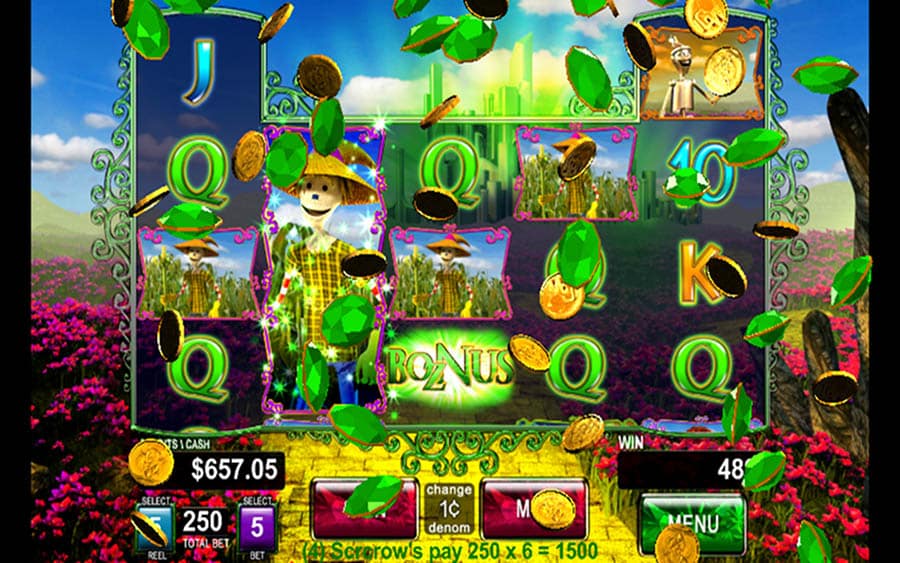 A wallpaper of Wizard of Oz Slots Casino, one of the best slot games for iOS.