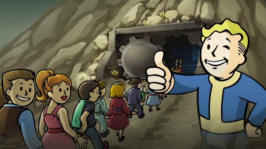 A wallpaper of Fallout Shelter, one of the best time management games for Android.