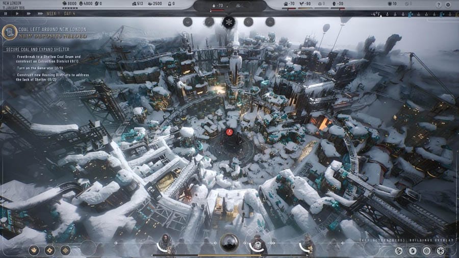 A picture of Frostpunk, one of the best time management games for pc.