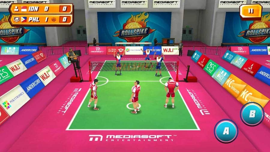 An official picture of Roll Spike Sepak Takraw, one of the best volleyball games for iOS.